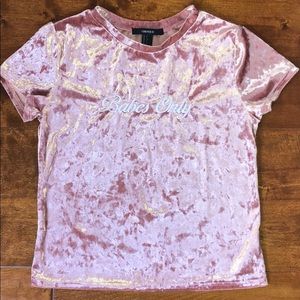 Pink velvet fitted top